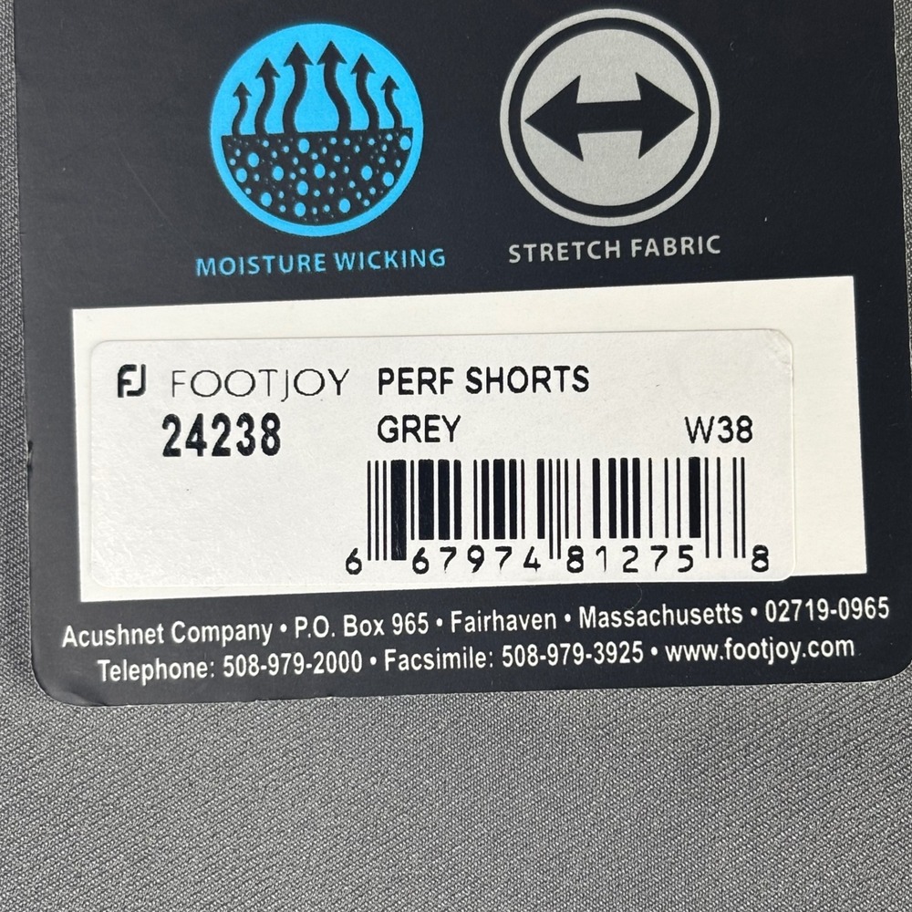 FootJoy Performance Golf Shorts Mens 38 Grey 24238 Stretch Moisture Wicking NEW - Picture 3 of 13